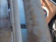 Exhibitionist wife flashing big ass at the car wash part 1 for voyeurs watching 8/16