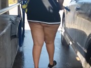 Exhibitionist wife washing car and flashing her big ass part 2 6/16