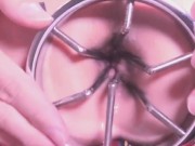 開口器を使ってアナル拡張の後指アナニーで脱肛アナルローズ 7/16
