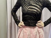 Sexy Wife try on haul braless, sitting in a bar braless, pierced nipples, natural tits 16/16