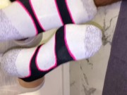 She Gives Me A Sneaky Footjob In The Bathroom! 12/16