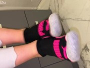 She Gives Me A Sneaky Footjob In The Bathroom! 2/16