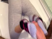 She Gives Me A Sneaky Footjob In The Bathroom! 9/16