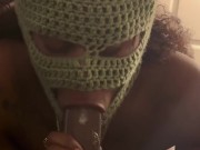 Little sissy takes my cum shot to the face 8/16