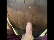Big Dick Throbs in Wooden Whiskey Barrel Holes 15/16
