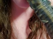 Sloppy Dildo Blowjob with Alien Slime 16/16