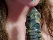 Sloppy Dildo Blowjob with Alien Slime 8/16