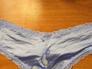 Cumshot on sexy panties