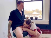Instead of studying for an exam, this hot student prefers the teacher's cock in her tight ass 4/16
