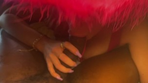 Cowgirl milks his cock with her mouth