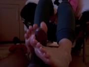 Post Orgasm Torture - Kylie Candy Toes gives BBC4FUNN A Countdown Footjob Massive Cumshot 3/16