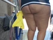 Exhibitionist wife flashing big ass and her tits to voyeurs at the car wash part 3 2/16