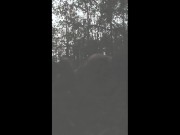 Amateur couple fucking in the rain in the night forest 8/16