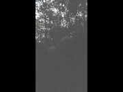 Amateur couple fucking in the rain in the night forest 9/16