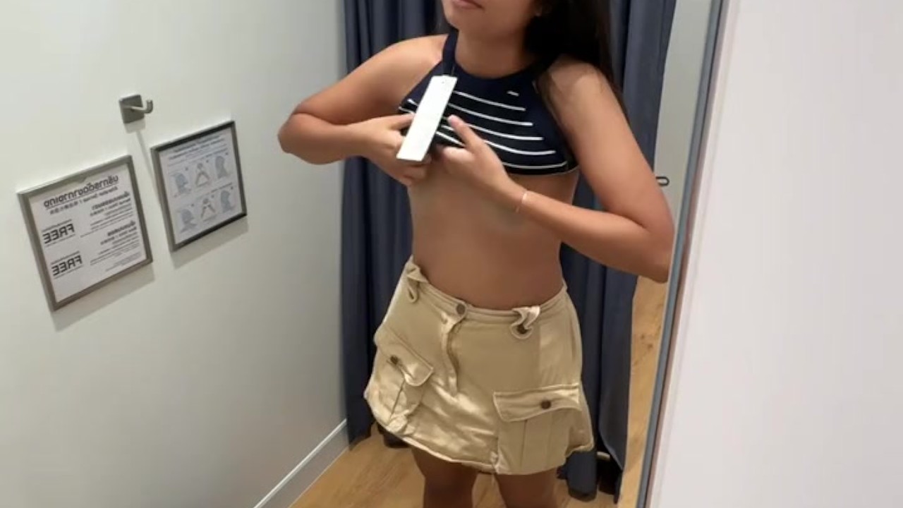 18yo Asian suck me in fitting room and swallow