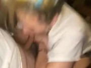 Best fucking blow job ever from slutty dumb blonde step sister rough fucked her mouth hard and fast! 1/16