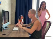 Slut wife fucks in front of her cuckold husband with two guys 2/16