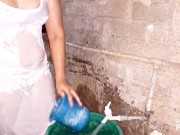 ඇදුම් පිටින්ම නෑවා තෙත් වුනාම මෝල් වෙනවා,Asian sexy girl in bathroom,big ass,nice boobs ,sexy ...... 2/16