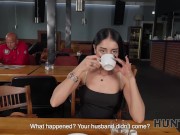 HUNT4K. Russian petite babe Ara Mix in high heels performed rough toilet sex and deepthroat 7/16