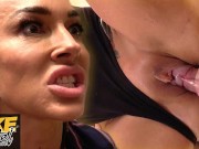Fake Hostel - Angry horny big tits MILF bullies liar into giving her a cremapie