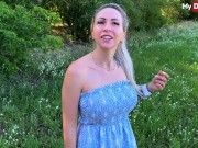Blonde Amateur Lisa Sophie Sucks Cock Outdoors in Nature - Mydirtyhobby 2/16