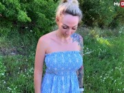 Blonde Amateur Lisa Sophie Sucks Cock Outdoors in Nature - Mydirtyhobby 3/16