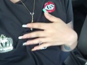 Hot girl masturbates in my car on the way home