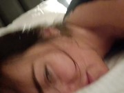 OW! You’re hurting me!  Green eyed girl enjoys huge meaty cock 1/16