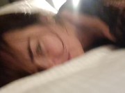 OW! You’re hurting me!  Green eyed girl enjoys huge meaty cock 2/16