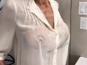 Wanna See What's Under My School Uniform? - Undressing Afterschool, Dry to Wet White Blouse 10/16