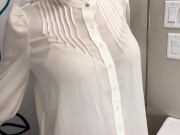 Wanna See What's Under My School Uniform? - Undressing Afterschool, Dry to Wet White Blouse 4/16