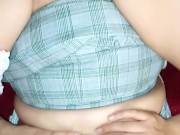 MI HERMANASTRA GÜERITA DE SECUNDARIA SE PONE A JUGAR CON SU DILDO, MI POLLA Y SUS TETAS! 9/16