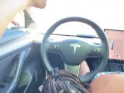 Best friend eats my pussy while the Tesla in self drive mode 😈 10/16