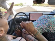 Best friend eats my pussy while the Tesla in self drive mode 😈 7/16