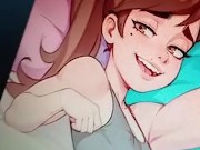chupando el culo, la verga mojada, y la boca a hentai trans cute en la habitacion, primer plano 13/16