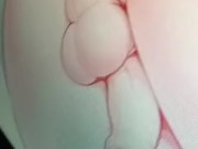 chupando el culo, la verga mojada, y la boca a hentai trans cute en la habitacion, primer plano 14/16