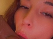 Slowly and sensually sucking / teasing your cock with my tongue 👅 11/16