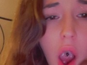 Slowly and sensually sucking / teasing your cock with my tongue 👅 2/16