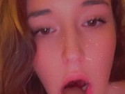 Slowly and sensually sucking / teasing your cock with my tongue 👅 5/16