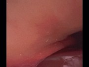 Laying on my side fucking myself w a black dildo.. watch the creamy cum drip out of my tight pussy😈 1/16