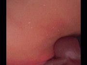 Laying on my side fucking myself w a black dildo.. watch the creamy cum drip out of my tight pussy😈 3/16