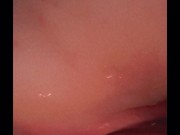 Laying on my side fucking myself w a black dildo.. watch the creamy cum drip out of my tight pussy😈 5/16