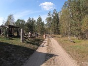 Nude girl walking in the village 4/16