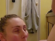 Bathroom Sloppy Blowjob With Dropping Facial- 10/16