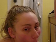 Bathroom Sloppy Blowjob With Dropping Facial- 2/16