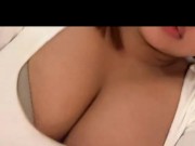 flaunting my tongue piercing and big natural boobs to my tinder date 15/16