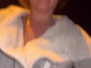 Outdoor tits BDSM with clothespins and a car passing by 16/16