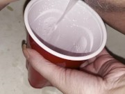 Girl pisses in red solo cup 2/16