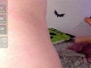 Halloween nymphomaniac blonde vampire masturbates until she reaches orgasm and squirts in jets perfe 3/16