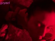 Little Red Riding Hood whore sucks cock, ends up fucked by two strangers and finishes on her buttock 2/16